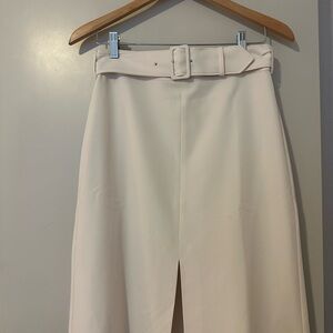 Banana Republic Cream Midi Pencil Skirt with Slit